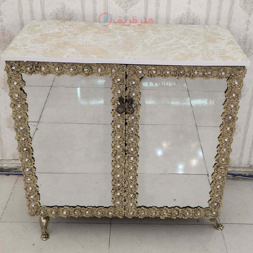 خرید، قیمت و مشخصات جاکفشی برنزی مدل حاشیه گل رز برجسته دو درب، با قیمت مناسب_ هنرظریف