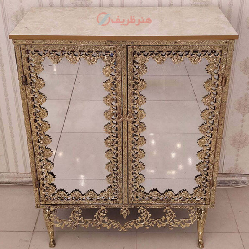 خرید، قیمت و مشخصات جاکفشی برنزی مدل گل رز تاج دار، شیک و خاص_ هنرظریف