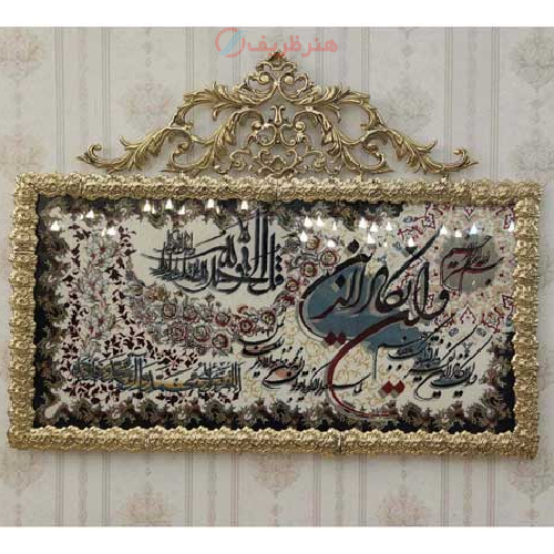 خرید، قیمت و مشخصات تابلو فرش برنز و ان یکاد گل رز سایز بزرگ مدل تاج دار، خرید مستقیم از تولید کننده_ هنرظریف