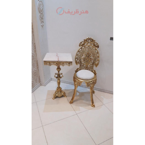 خرید، قیمت و مشخصات میز تلفن و صندلی آلومینیومی رنک ثابت؛ شیک و مدرن _ هنرظریف