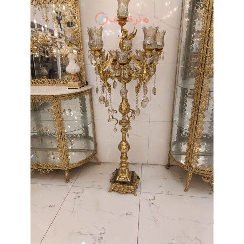 خرید، قیمت و مشخصات آباژور کنار سالنی برنزی اصل‌، مدل فرشته بالدار؛ شیک و مدرن _ هنرظریف