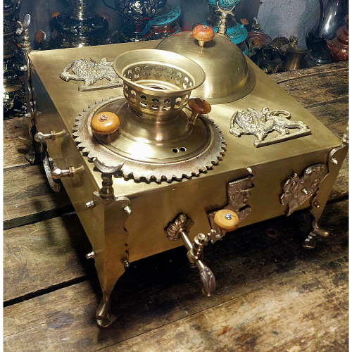 منقل سماور برنجی ۳۵×۳۵ اصفهان با رنگ ثابت