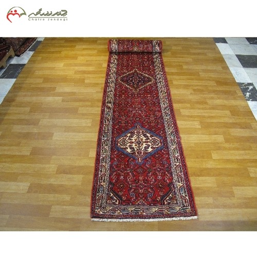 خرید آنلاین، کناره دستبافت همدان کد 39033 طرح زیبای 5 ترنج، بافته شده با نخ اعلاء دارای ضمانت، زیر قیمت بازار | هنرظریف