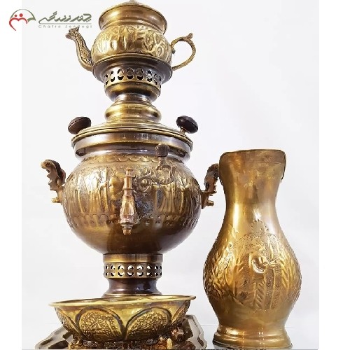 خرید آنلاین، سماور 4 لیتری ذغالی برنجی کد 116 در طرح گل و مرغ با بدنه ی پر کار و بدون سرب با گارانتی 1 ساله، با قیمت مناسب | هنرظریف