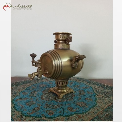 خرید آنلاین،سماور ذغالی 1.5 لیتری برنجی، طرح خاص بشکه و دسته ها در دو طرح شاخه ای و خوابیده، دارای ضمانت، بسیار متفاوت و شکیل، با قیمت مناسب | هنرظریف