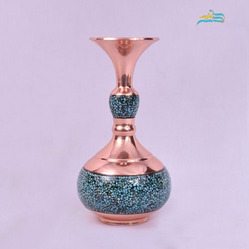گلدان شلغمی فیروزه کوبی، بسیار زیبا و با طراحی خاص، مناسب افراد با سلیقه - هنرظریف