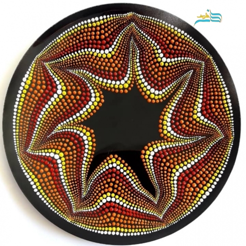بشقاب شیشه ایی نقطه کوبی دیوارکوب ستاره دریایی، تزیینی و با رنگ مرغوب متالیک - هنرظریف