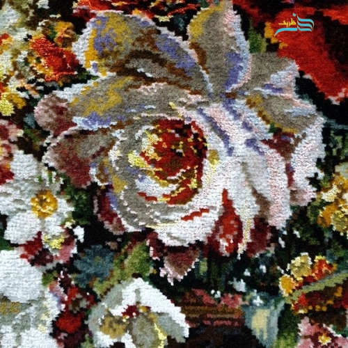تابلو فرش گل و گلدان