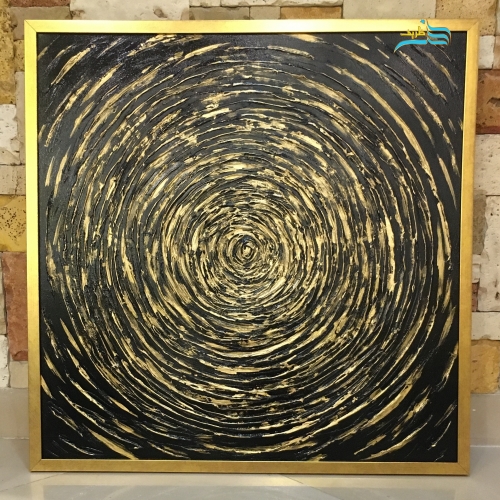 تابلو سیاهچاله مزین شده با ورق طلا، کارشده به صورت برجسته و با کیفیت بالا