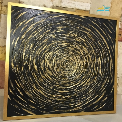 تابلو سیاهچاله مزین شده با ورق طلا، کارشده به صورت برجسته و با کیفیت بالا