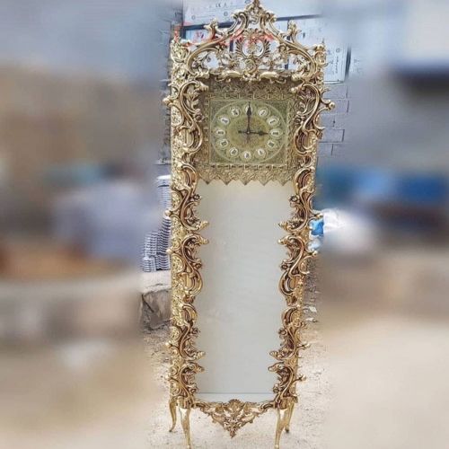 ساعت ایستاده گل اف جنس آلیاژ آلومنیوم آبکاری برنز تولید اصفهان رنگ ثابت - هنرظریف