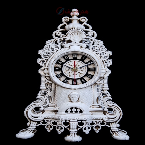 ساعت رومیزی کلاسیک، بدنه آلیاژ و رنگ سفید فرانسه کیفیت درجه یک - هنرظریف