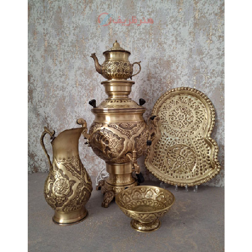 سرویس سماور برقی شش لیتری گل و مرغ