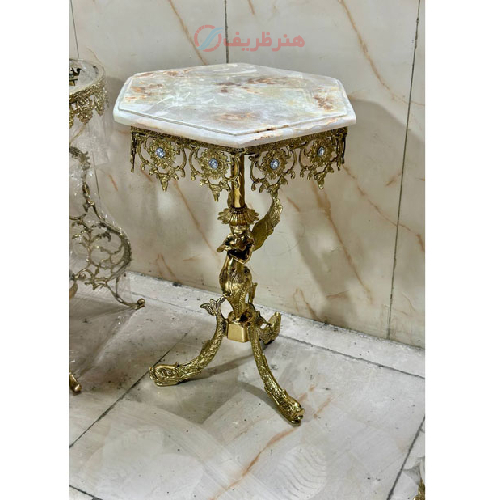 میز ‌تلفن پایه ماهی شش ضلعی برنزی، مدل ملائکه