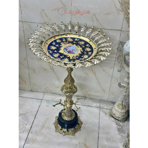 کنار سالنی برنزی درنا پایه سنگی در دو مدل_ هنرظریف
