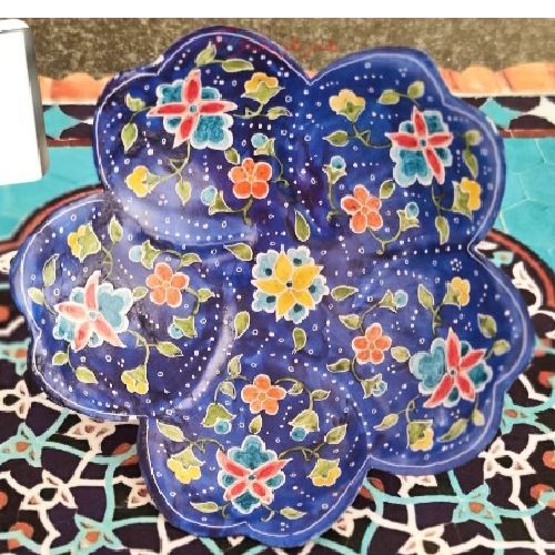 کاسه شکلات خوری مسی میناکاری شده