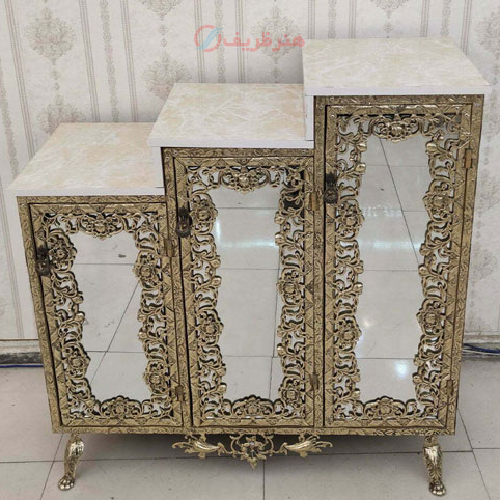 جاکفشی برنزی مدل گل رز سنگین سه درب_ هنرظریف