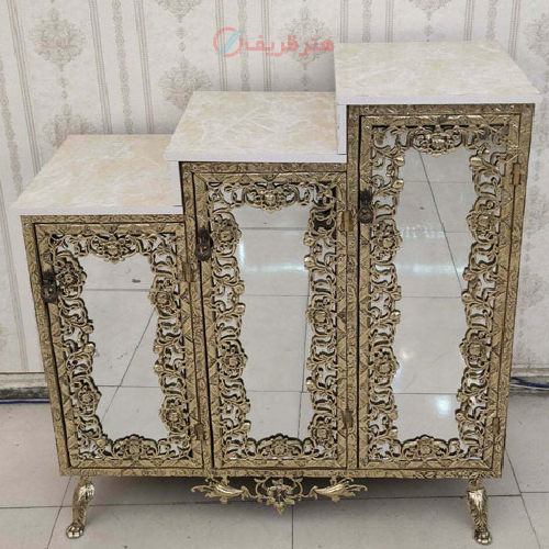 جاکفشی برنزی مدل گل رز سنگین سه درب