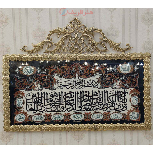 تابلو فرش برنز و ان یکاد گل رز برجسته سایز بزرگ تاج دار