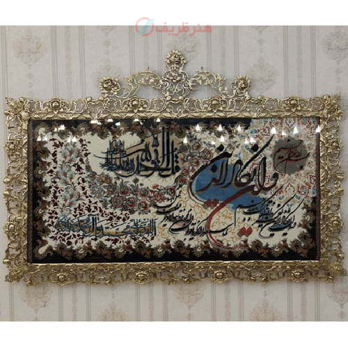 تابلو فرش برنز و ان یکاد  مدل حاشیه گل رز سنگین