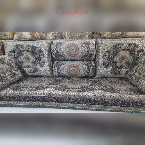 سرویس مبلمان ۷ تکه نارنج رنگ سورمه ای