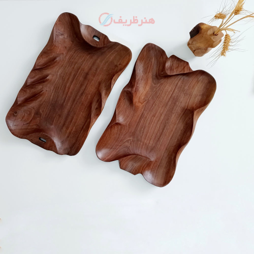 سینی چوبی دفرمه دست‌ساز