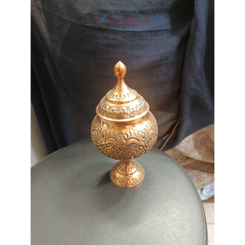 شکلات خوری مسی قرمز طرح گل - هنرظریف