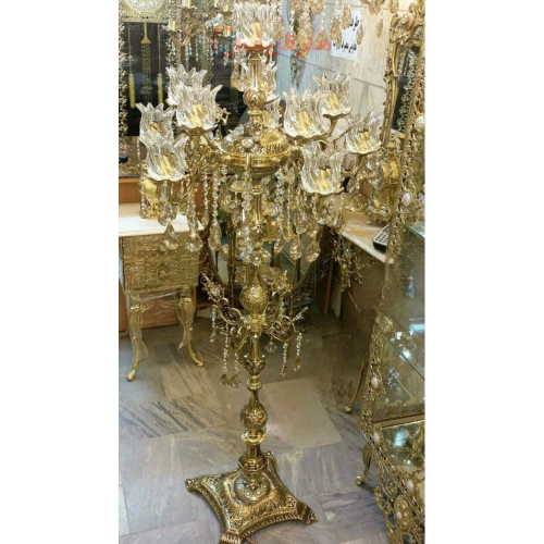 آباژور ایستاده برنزی، نه شاخه مدل لاله _ هنرظریف