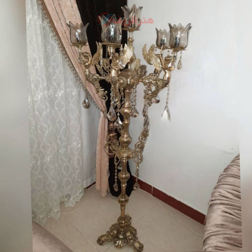 آباژور ایستاده برنزی اصل، پنج شاخه مدل فرشته _ هنرظریف