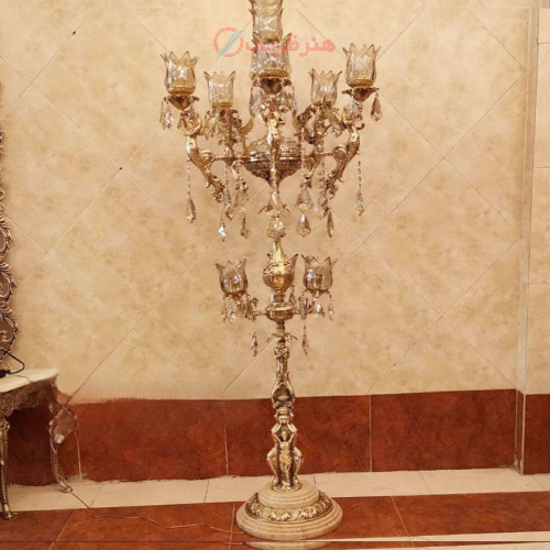 آباژور ایستاده برنزی، نه شاخه مدل پایه گرد _ هنرظریف