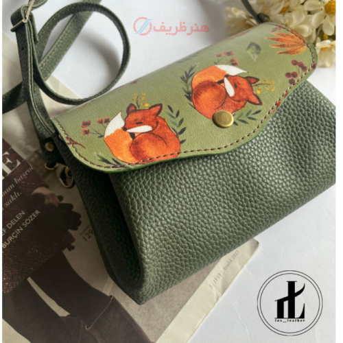 کیف دوشی زنانه چرمی لیدی برند چرم روباه