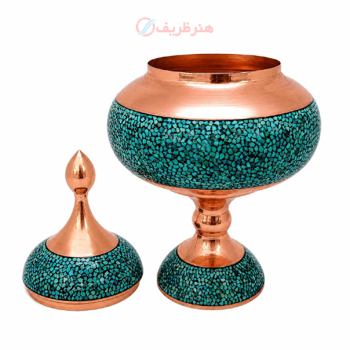 شکلات خوری مسی با فیروزه اصل نیشابور
