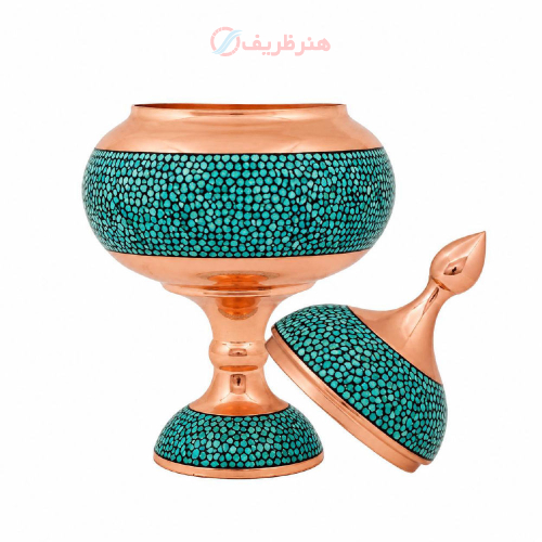 شکلات خوری مسی با فیروزه اصل نیشابور