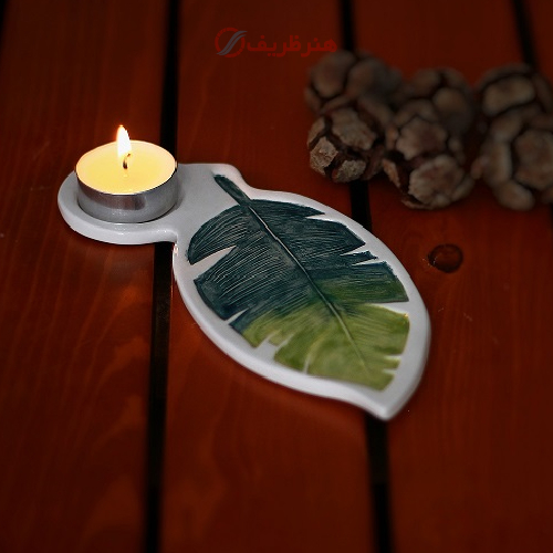جاشمعی سرامیکی مدل برگ مجموعه 2 عددی