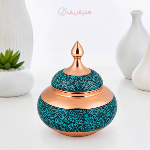 شکلات خوری مسی با فیروزه اصل نیشابور