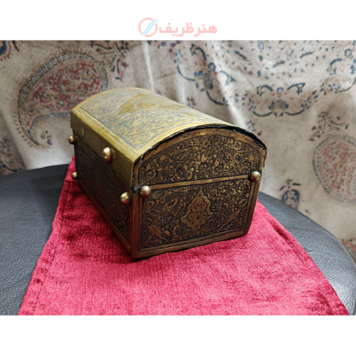 جعبه جواهرات صندوقچه‌ای دست‌ ساز با نقوش سنتی ایرانی