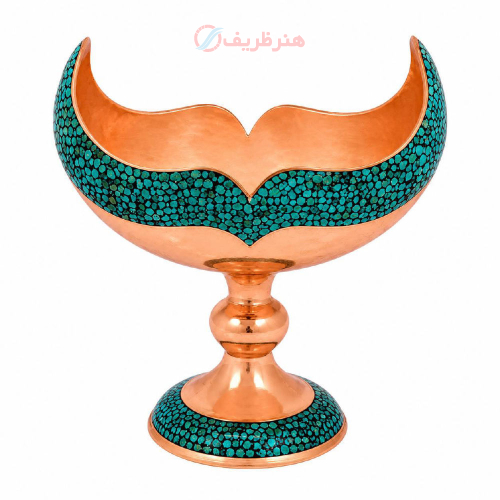 کشکول مسی با فیروزه اصل نیشابور _هنرظریف