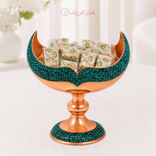 کشکول مسی با فیروزه اصل نیشابور