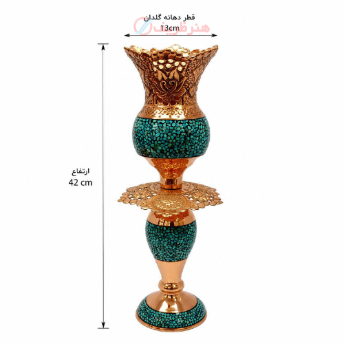 الش پایه استکان چای‌خوری فیروزه‌کوبی دست‌ساز با طرح سنتی