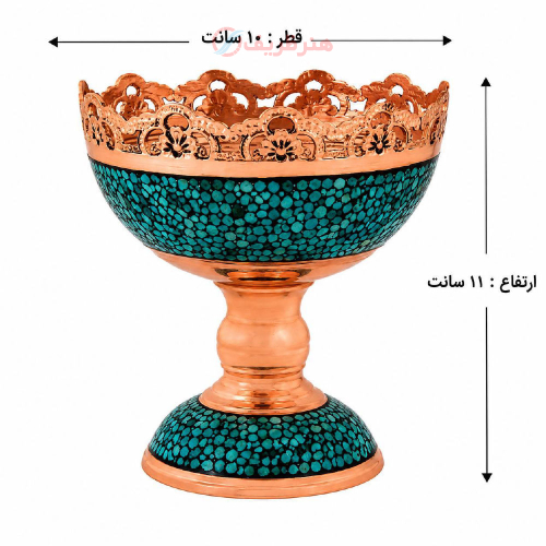 سرویس هفت سین فیروزه کوبی پرنسا شامل آینه، شمعدان و هفت کاسه
