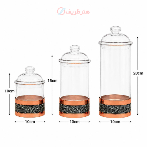 بانکه فیروزه کوبی پرنسا با ظرف شیشه‌ای و فیروزه اصل نیشابور