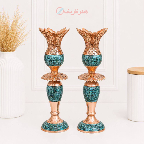 ست آینه و لاله فیروزه کوبی پرنسا ۵۰ و ۴۲ سانتی