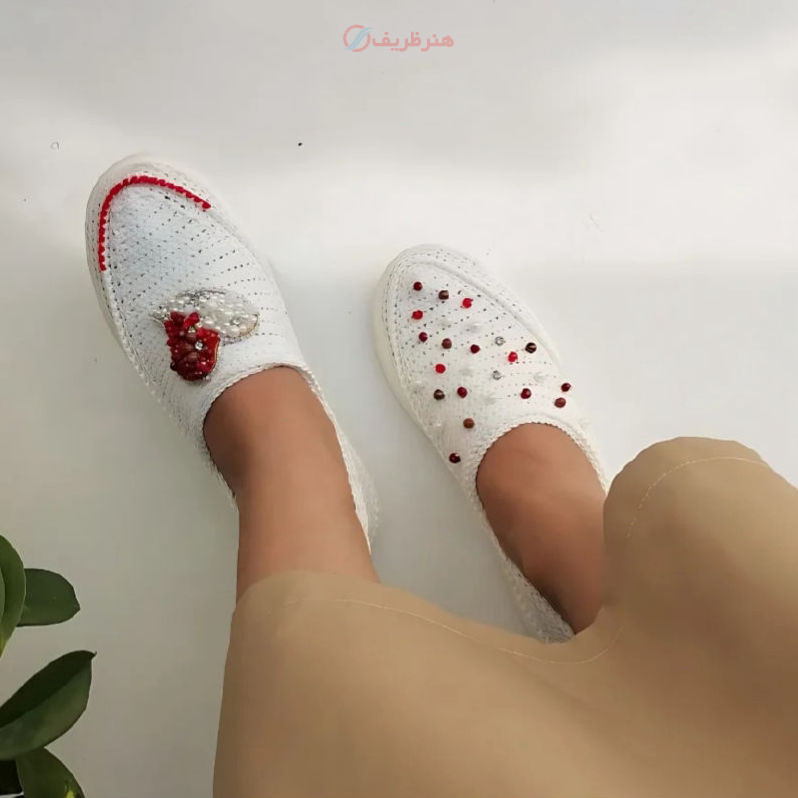 گیوه سنتی قلاببافی شهرکرد با نخ پنبه و ابریشم