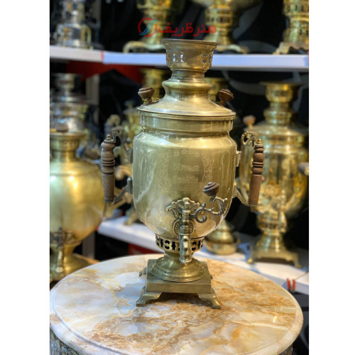 سماور زغالی 5 لیتری مدل نظرووووف، ورق ضخیم، طرح شوروی، آنتیک شده_ هنرظریف