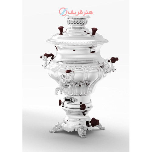 سماور مدل گازی شکمی ۱۰ ظرفیت اسمی ده لیتری، شیر گازی پیلوت دار استاندارد، ورق برنج ضخیم_ هنرظریف