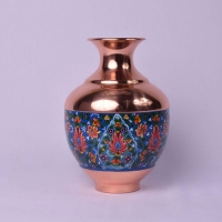 خرید، قیمت و مشخصات گلدان بلونی مس و پرداز، با تلفیق هنر و مس، مناسب برای پذیرایی در منزل و محل کار | هنرظریف
