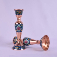 خرید، قیمت و مشخصات شمعدان بزرگ مس و پرداز، مناسب برای دکور و پذیرایی در منزل و محل کار | هنرظریف