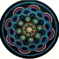 خرید، قیمت و مشخصات بشقاب شیشه ایی نقطه کوبی دیوارکوب طرح ستاره با ثبات رنگ تا 7 سال | هنرظریف