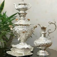 سرویس سماور ٤ لیتری آبکاری نقره