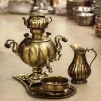 سرویس سماور ٦ لیتری برنجی زغالی
